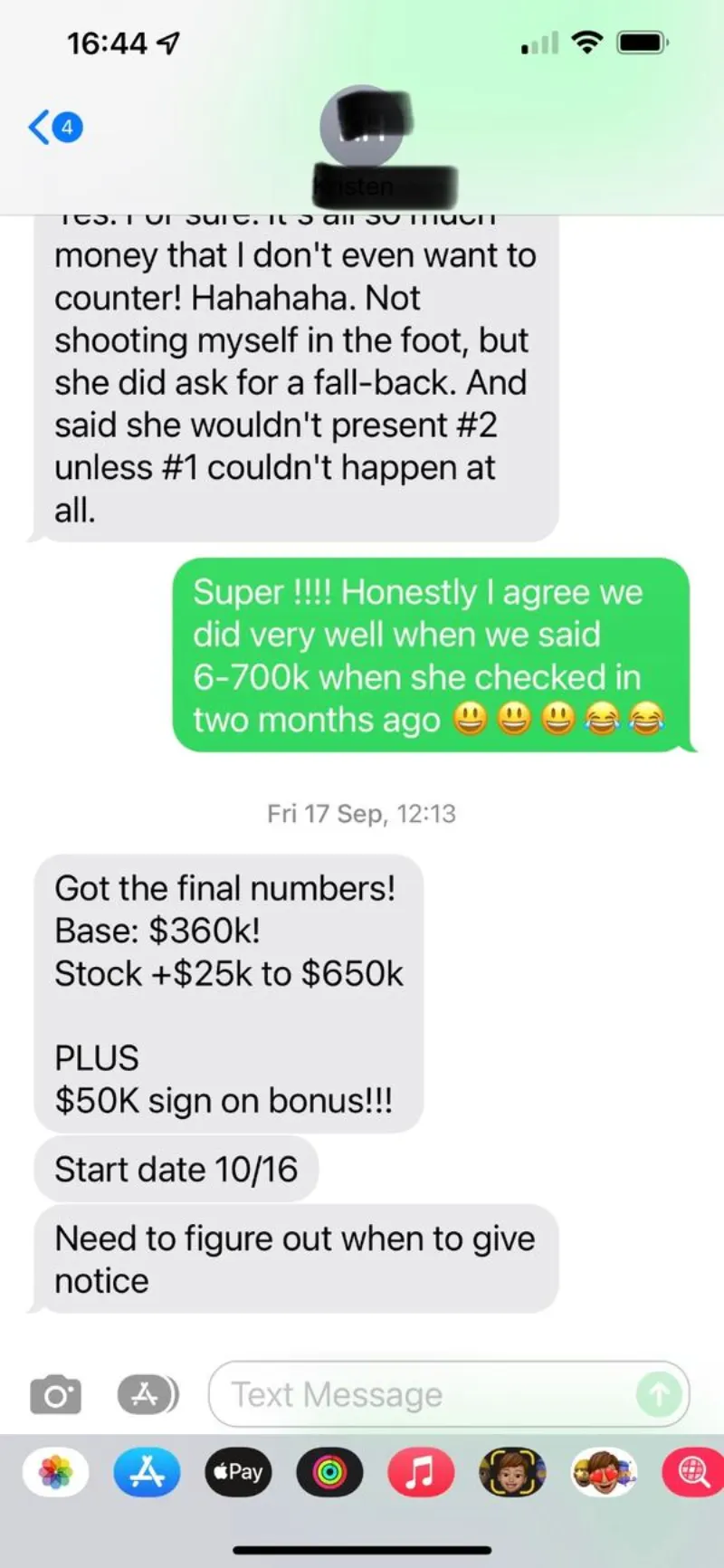 $360K base + $650K stock + $50K sign-on bonus