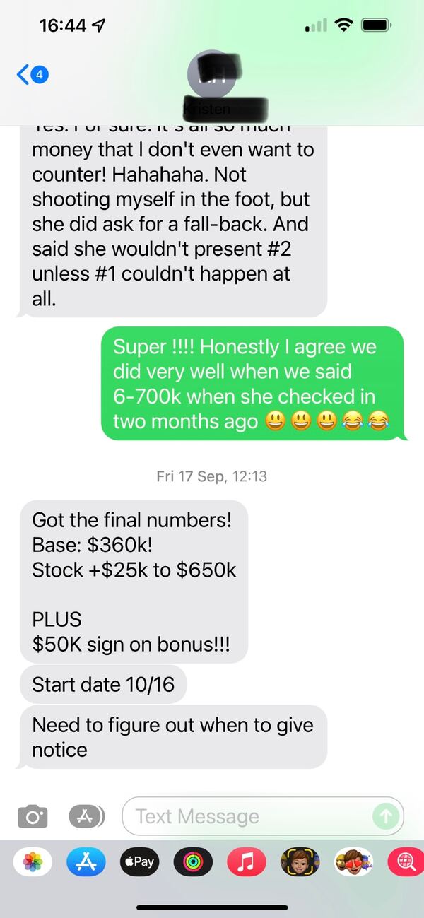 $360K base + $650K stock + $50K sign-on bonus